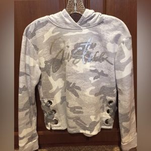 Justice size 8 camo cropped hoodie